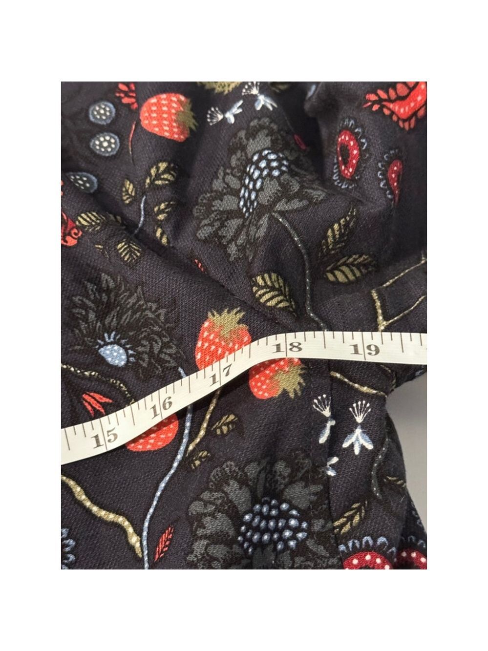 LOFT Primevira Strawberry Embroidered Fringe Open Black Red jacket size 4 - Picture 12 of 16